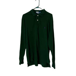 Polo by Ralph Lauren Men's Green Long Sleeve Polo Shirt Size Large